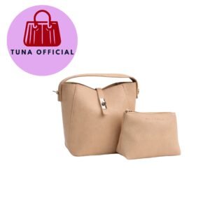 Tunaofficial Pink Structured Bucket Bag with Detachable Pouch – Adult Female, Faux Leather, Compact & Stylish (USA)